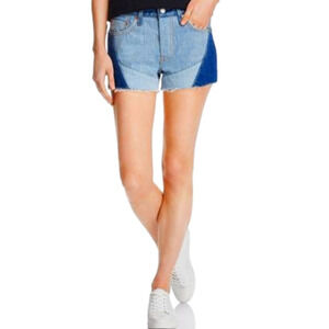 Levi’s Jean 501 Patchwork Shorts Mid Rise Cutout Disstressed Raw Hem 30